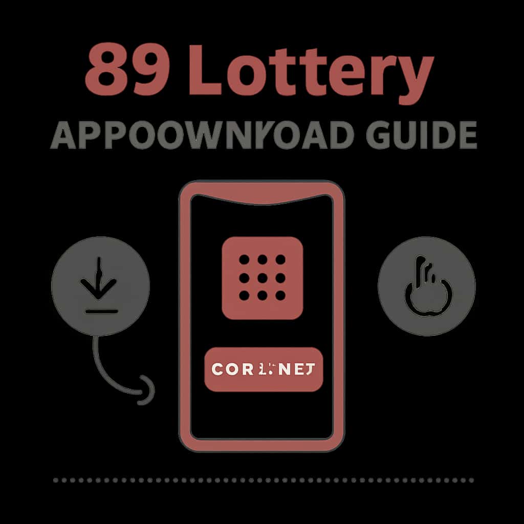 Illustration explaining the download steps for the 89 Lottery app.
