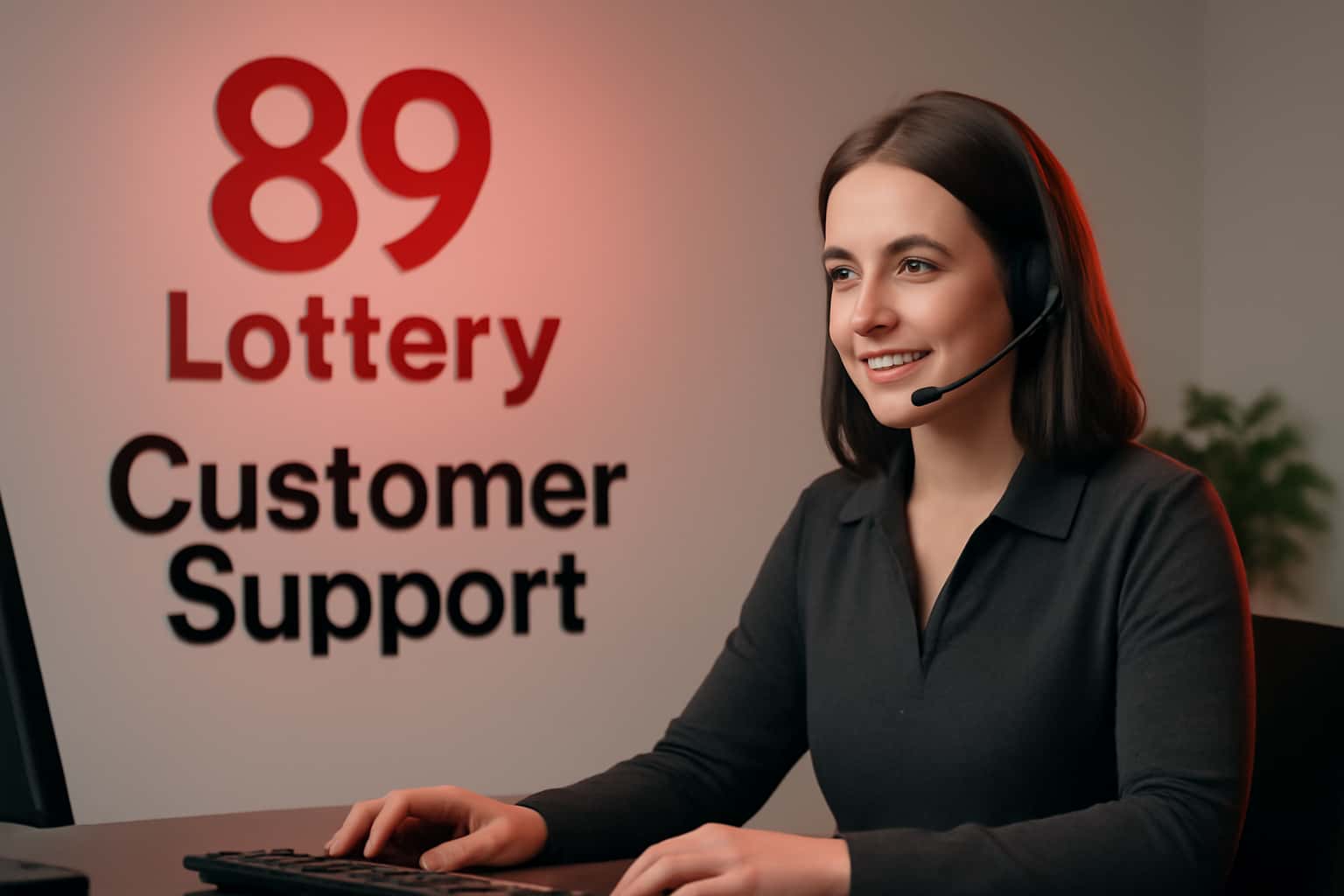 Informational scene depicting 89 Lottery Customer Support.