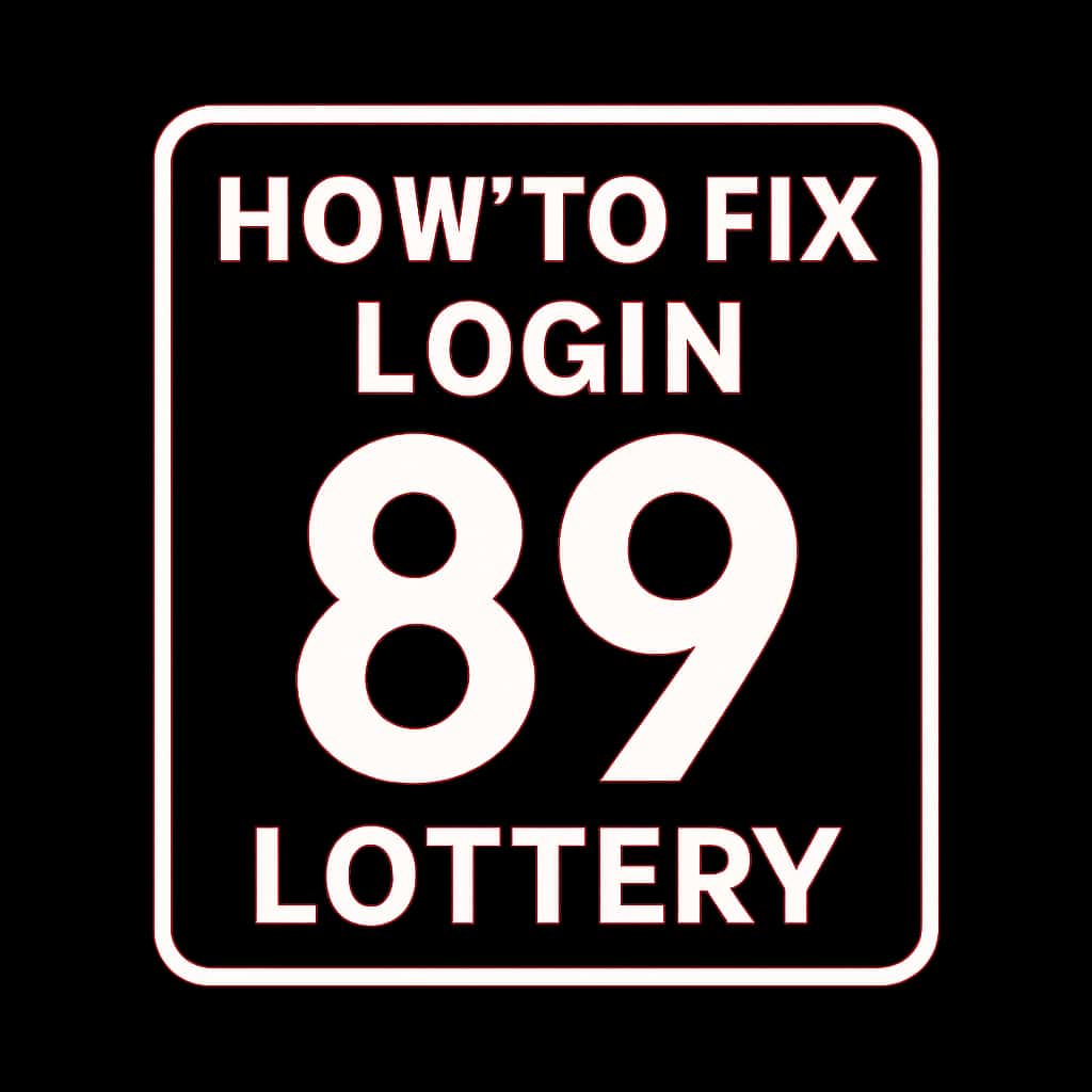 A simple badge indicating support for 89 Lottery login issues.
