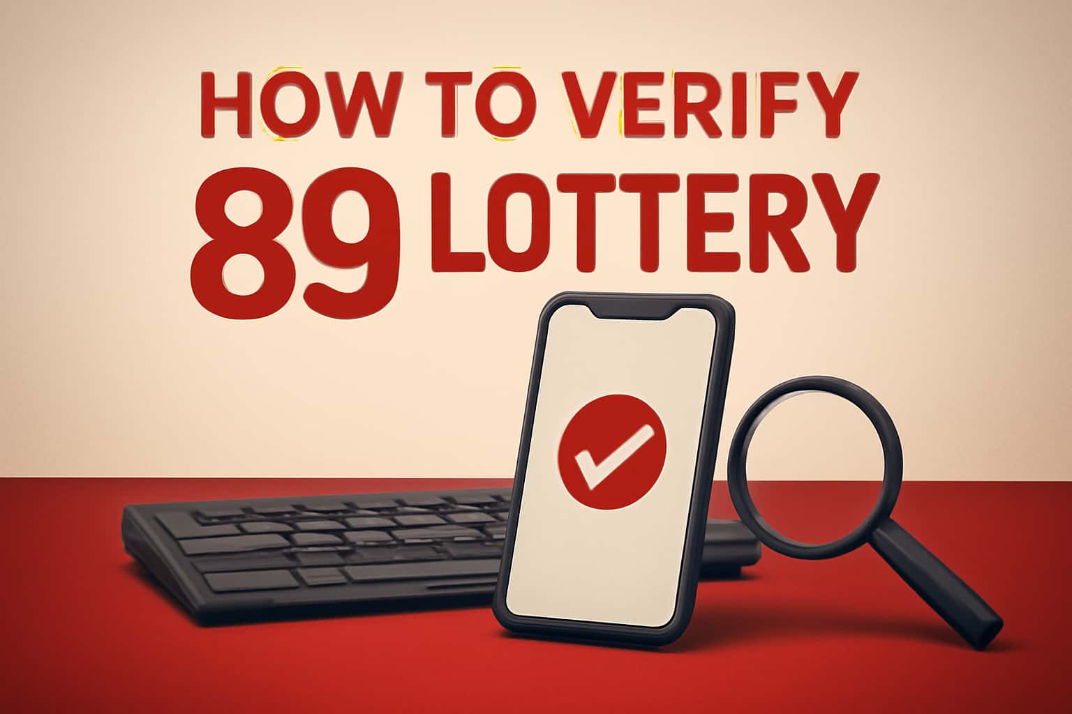 A neutral scene depicting the process of verifying an 89 Lottery account.