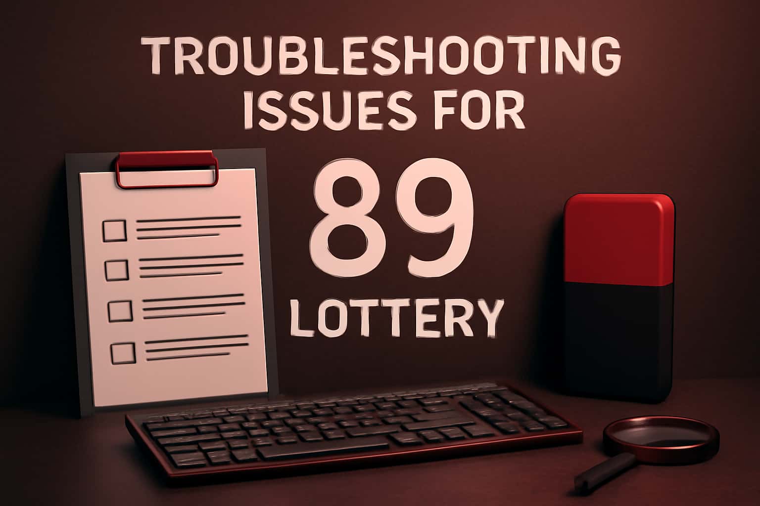 An informative scene depicting troubleshooting issues for 89 Lottery.